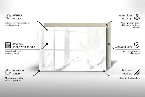 Piastra in vetro per candele tombali con motivo marmo moderno