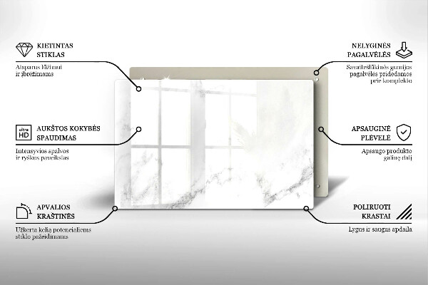 Piastra in vetro per candele tombali con motivo marmo moderno