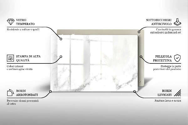 Piastra in vetro per candele tombali con motivo marmo moderno