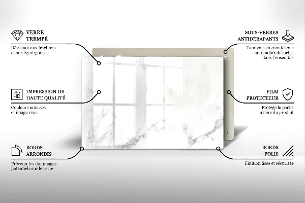 Piastra in vetro per candele tombali con motivo marmo moderno
