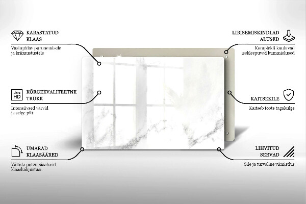 Piastra in vetro per candele tombali con motivo marmo moderno