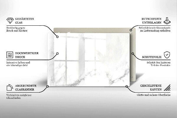 Piastra in vetro per candele tombali con motivo marmo moderno