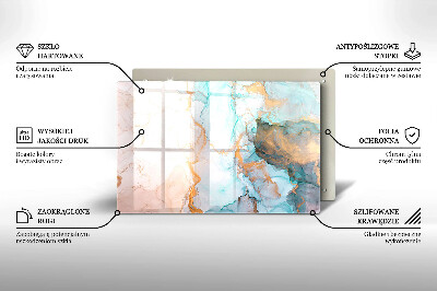 Piastra in vetro per candele tombali con motivo a marmo astratto