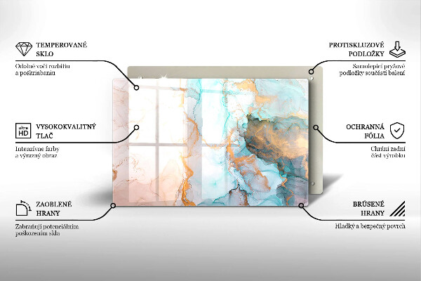 Piastra in vetro per candele tombali con motivo a marmo astratto