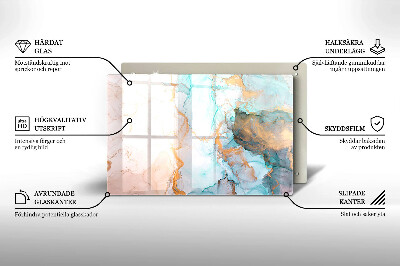 Piastra in vetro per candele tombali con motivo a marmo astratto