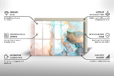 Piastra in vetro per candele tombali con motivo a marmo astratto