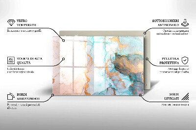 Piastra in vetro per candele tombali con motivo a marmo astratto
