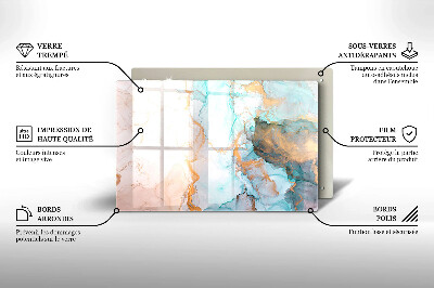 Piastra in vetro per candele tombali con motivo a marmo astratto