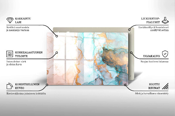 Piastra in vetro per candele tombali con motivo a marmo astratto