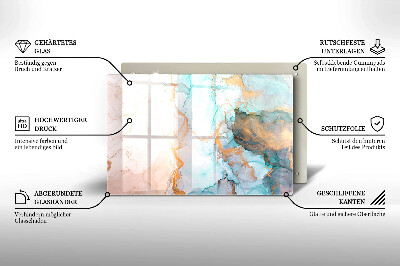 Piastra in vetro per candele tombali con motivo a marmo astratto