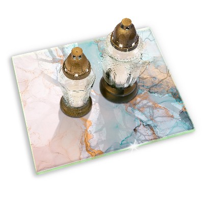 Piastra in vetro per candele tombali con motivo a marmo astratto