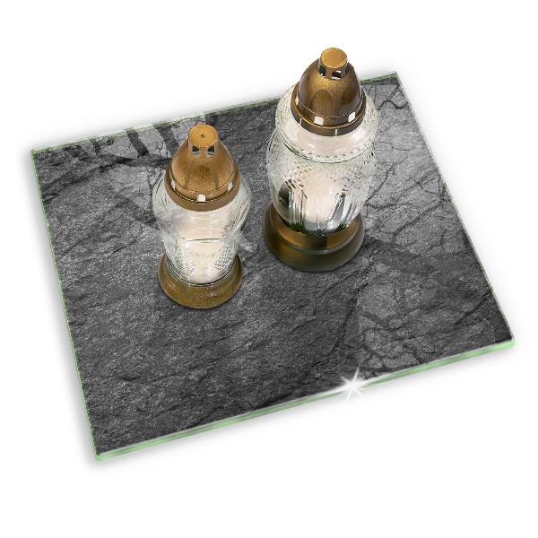 Piatto per candele con finitura in effetto pietra