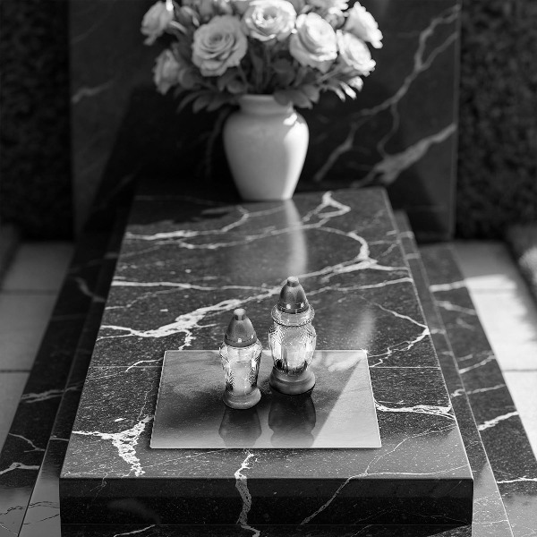 Piatto per candele con finitura in effetto pietra