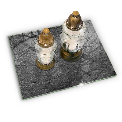 Piatto per candele con finitura in effetto pietra