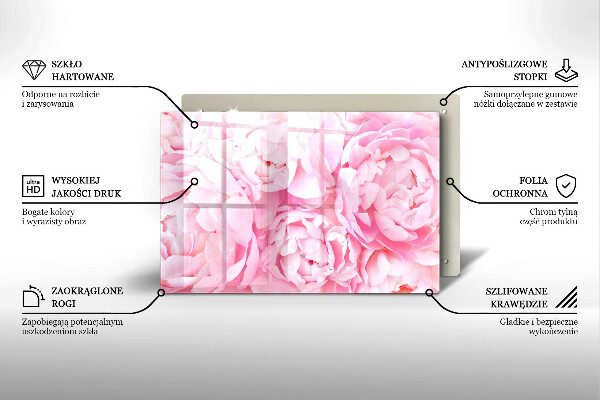 Piatto per candele con motivo di peonie delicate