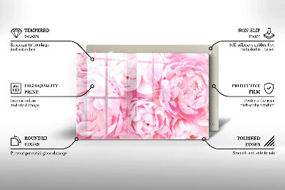 Piatto per candele con motivo di peonie delicate