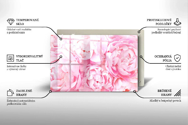 Piatto per candele con motivo di peonie delicate