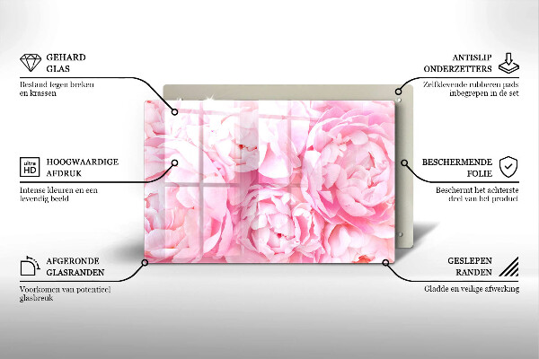 Piatto per candele con motivo di peonie delicate