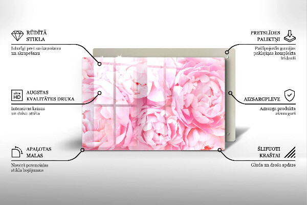 Piatto per candele con motivo di peonie delicate