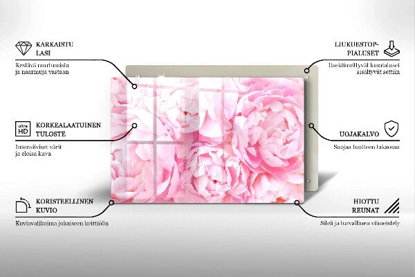 Piatto per candele con motivo di peonie delicate