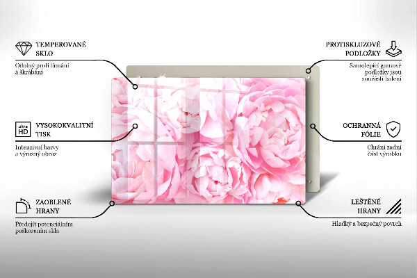 Piatto per candele con motivo di peonie delicate