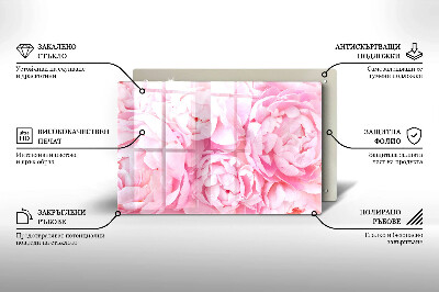 Piatto per candele con motivo di peonie delicate