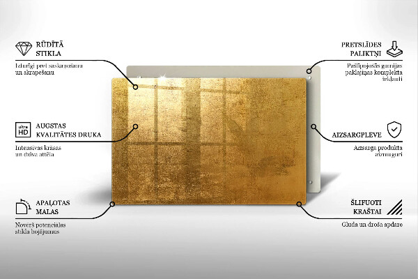 Piastra in vetro per candele tombali con sfondo dalla texture dorata