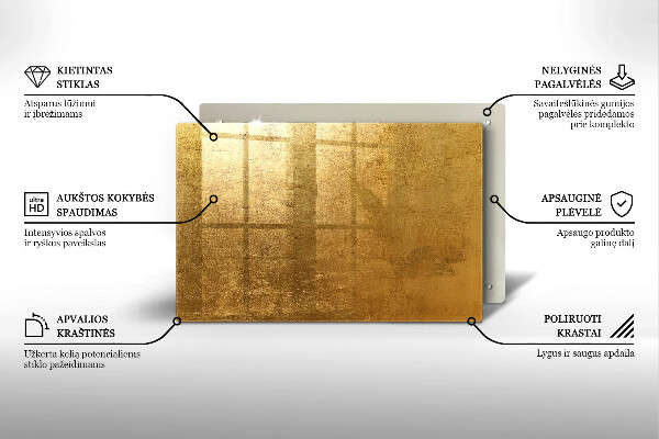 Piastra in vetro per candele tombali con sfondo dalla texture dorata