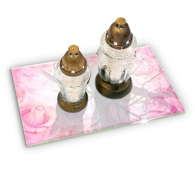 Piatto per candele con stampa di delicate rose