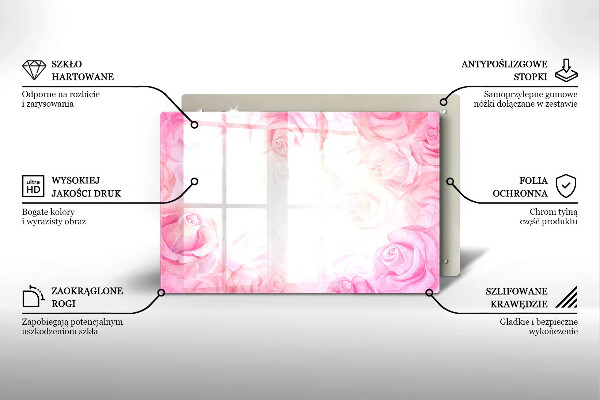 Piatto per candele con stampa di delicate rose