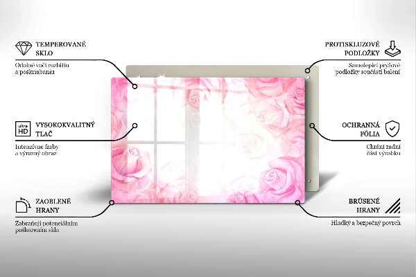 Piatto per candele con stampa di delicate rose