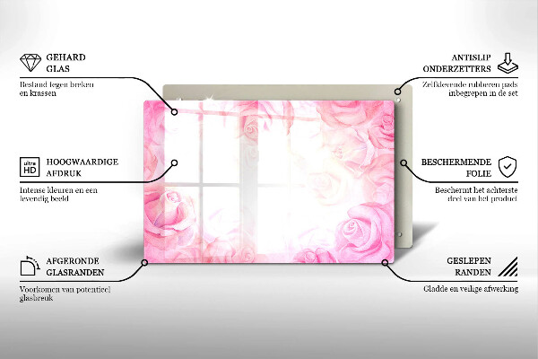 Piatto per candele con stampa di delicate rose