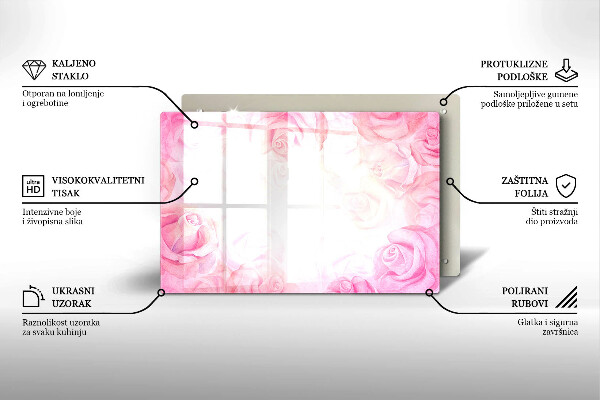 Piatto per candele con stampa di delicate rose