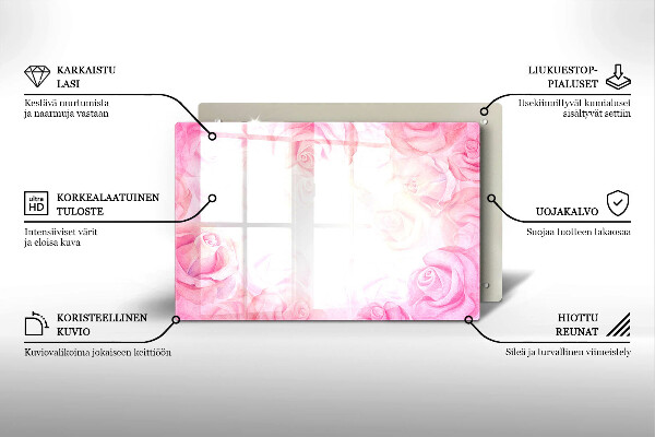 Piatto per candele con stampa di delicate rose