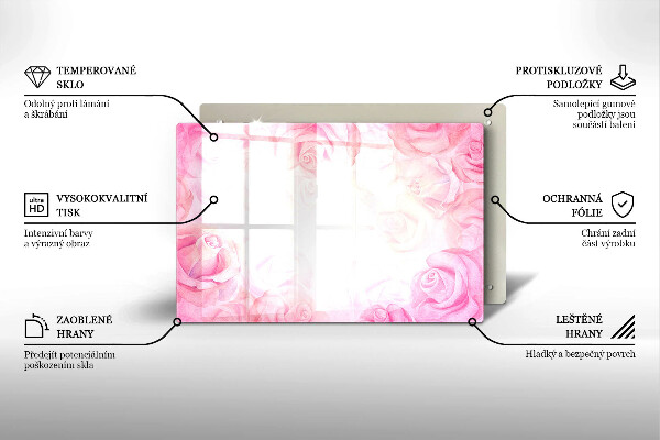 Piatto per candele con stampa di delicate rose