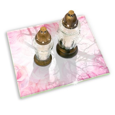Piatto per candele con stampa di delicate rose