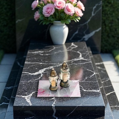 Piatto per candele con stampa di delicate rose