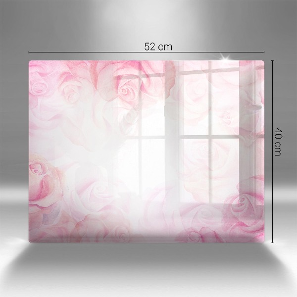 Piatto per candele con stampa di delicate rose