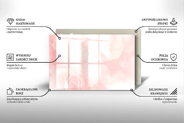 Piastra in vetro per candele tombali con motivo di rose pastello