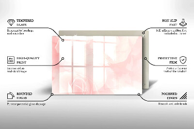 Piastra in vetro per candele tombali con motivo di rose pastello