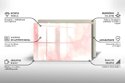 Piastra in vetro per candele tombali con motivo di rose pastello