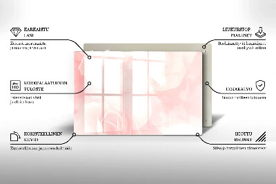 Piastra in vetro per candele tombali con motivo di rose pastello
