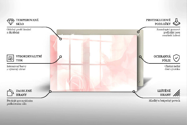Piastra in vetro per candele tombali con motivo di rose pastello