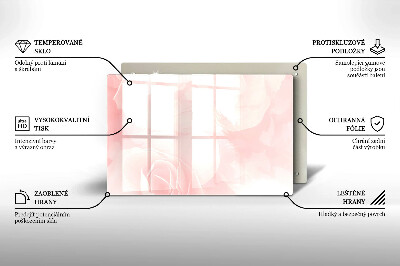 Piastra in vetro per candele tombali con motivo di rose pastello