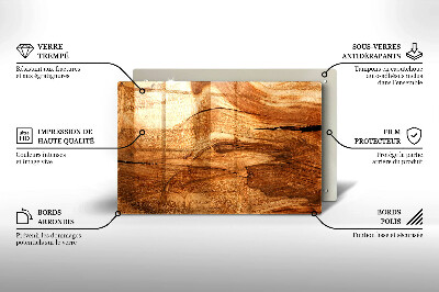 Piastra in vetro per candele tombali con texture che riproduce il pannello in legno