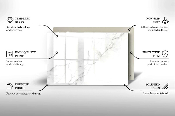 Piastra in vetro per candele tombali con motivo in marmo a sfondo pietra