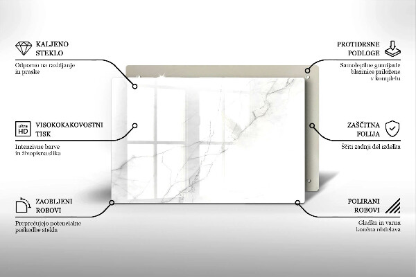 Piastra in vetro per candele tombali con motivo in marmo a sfondo pietra