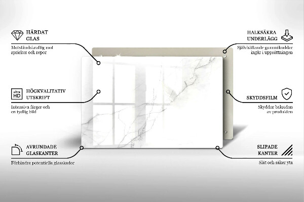 Piastra in vetro per candele tombali con motivo in marmo a sfondo pietra