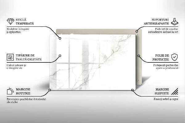 Piastra in vetro per candele tombali con motivo in marmo a sfondo pietra
