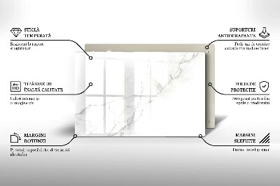 Piastra in vetro per candele tombali con motivo in marmo a sfondo pietra